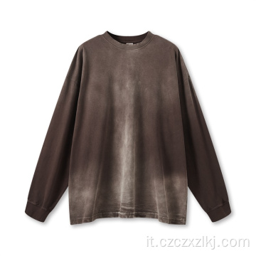 T-shirt vecchia autunno e inverno American Retro Gradient